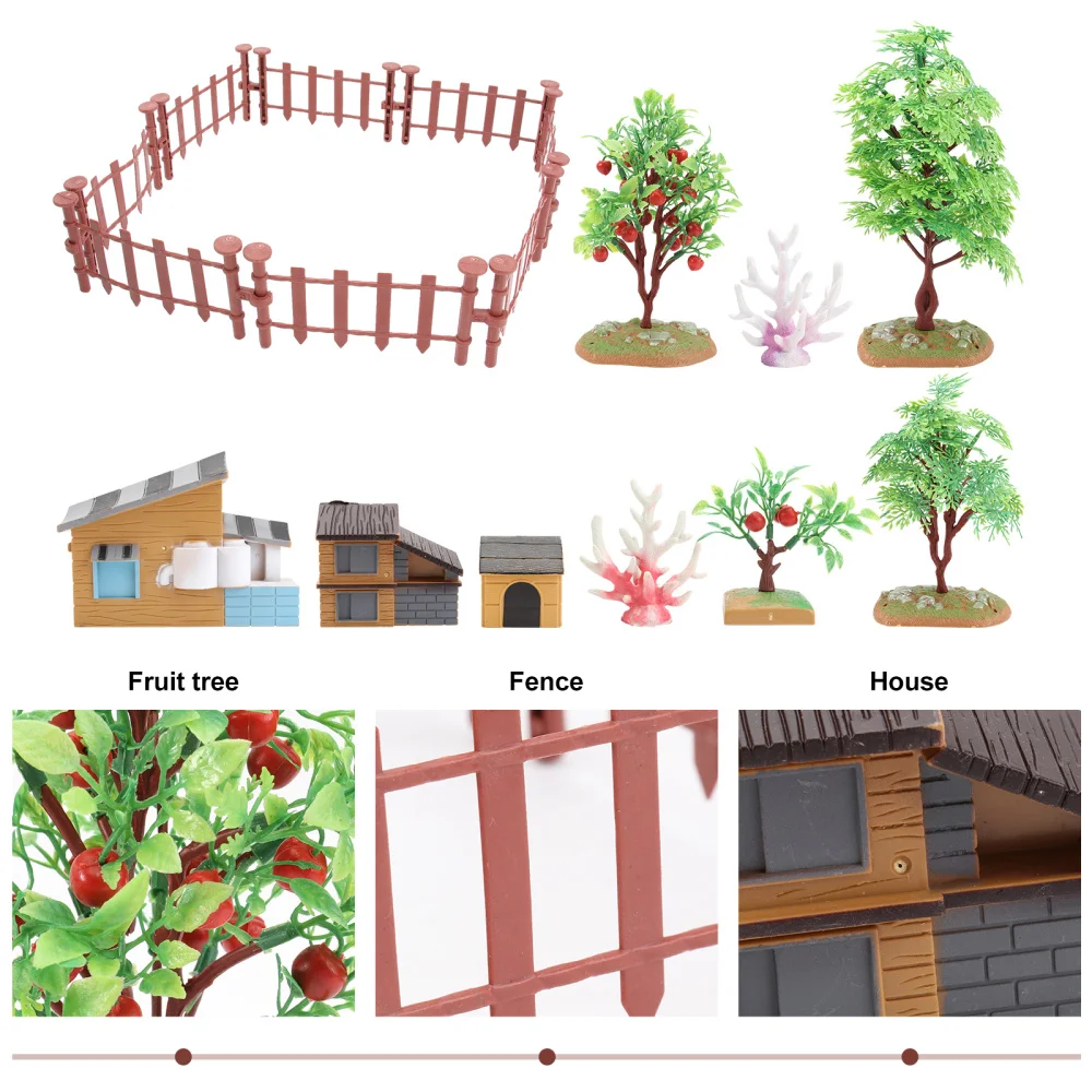 

Zoo Farm House Model Action Figures Farmer Set Figurine Miniature Lovely Educational Kids Toy