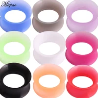 miqiao 2pc silicone ear plugs and tunnels flexible thin double flared flesh ear gauge expander stretchers piercing jewelry