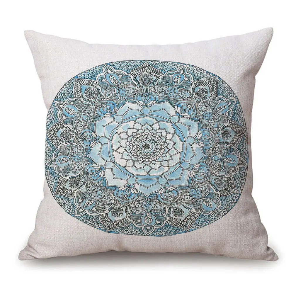 Красивая Подушка мандалы чехол Реверсивный блесток Блеск дивана талии наволочка