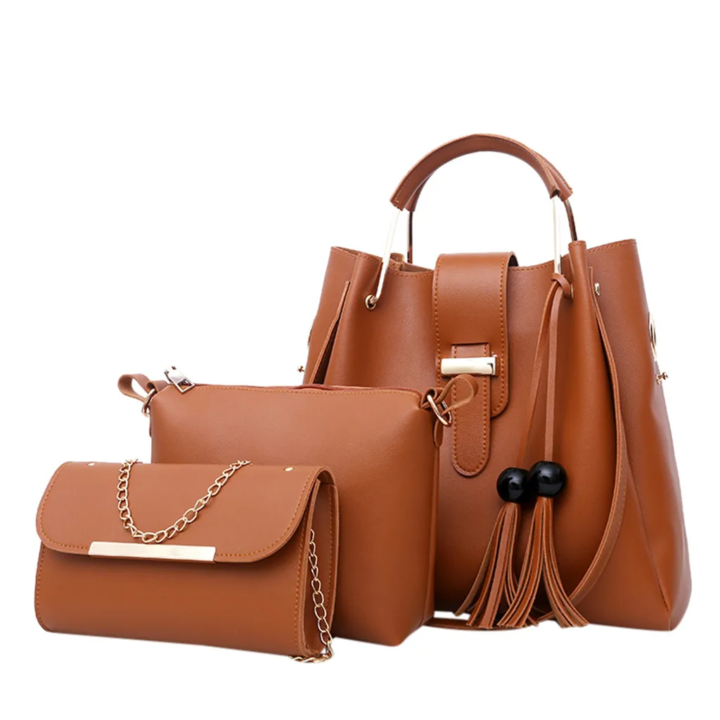 3 шт./компл. женские сумки кожаные на плечо Женская вместительная Повседневная