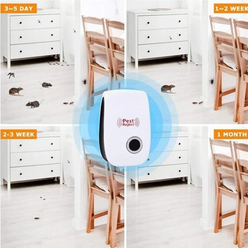 

Pest Reject Ultrasound Mouse Cockroach Repeller Device Insect Rats Spiders Mosquito Killer Pest Control Household Pest