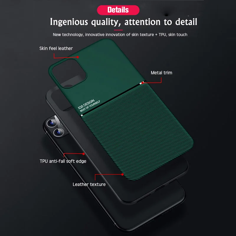 

Magnet Luxury Silicone Protective Case For iPhone 11 12 Pro Max XS XR X 7 8 6 6S Plus With Magnetic Car Holder Soft Cover Coque