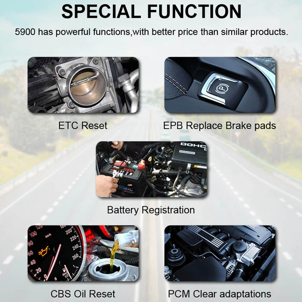 

Autophix 5900 Professional Obd 2 Car Diagnostic Tool EPB ETC BMS Reset Multilingual Code Reader Obd2 Automotive Scanner For BMW