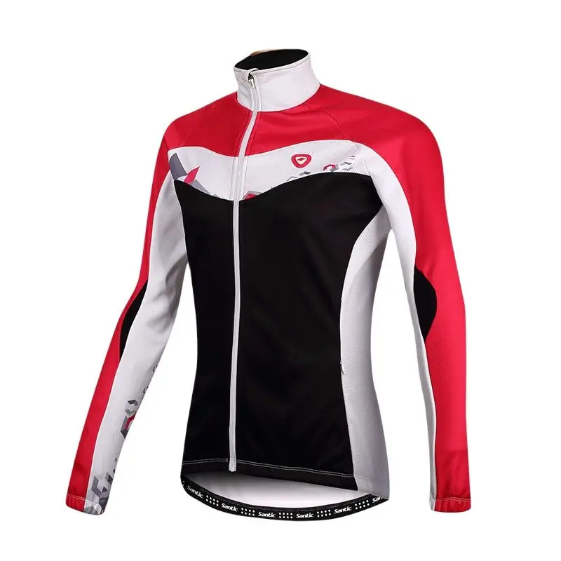 

Женская спортивная велосипедная куртка Santic, велосипедная Теплая Флисовая футболка с длинным рукавом