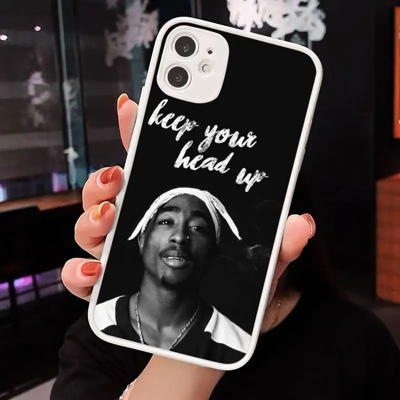 

Rapper 2pac cool hip hop Phone Case Matte Transparent for iPhone 7 8 11 12 s mini pro X XS XR MAX Plus cover funda