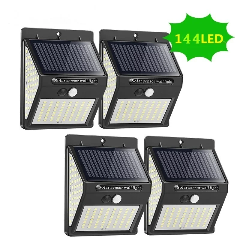 

144 100 LED Solar Light Outdoor Solar Lamp with Motion Sensor Solar LED Light Waterproof Sunlight Powered for Garden Decoration