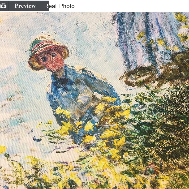 Женщина с зонтиком Madame Monet и ее сын Клода Мона классический художественный холст печать живопись плакат Настенные картины Домашний декор