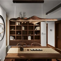 New Chinese Japanese Solid Wood Pendant Ligh Creative Retro Branch Lamp for Dining Kitchen Island Wooden Indoor Lighting Decor