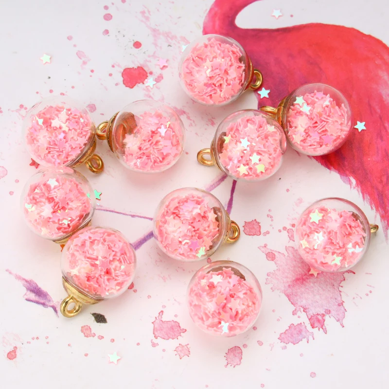 10 шт./компл. 15 мм с разноцветными кристалами Стекло мяч подвески в виде звезд