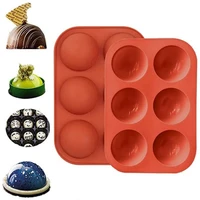 2022 new round shape cake mold brown half ball sphere silicone mold for chocolate dessert mould diy decorating cake molds