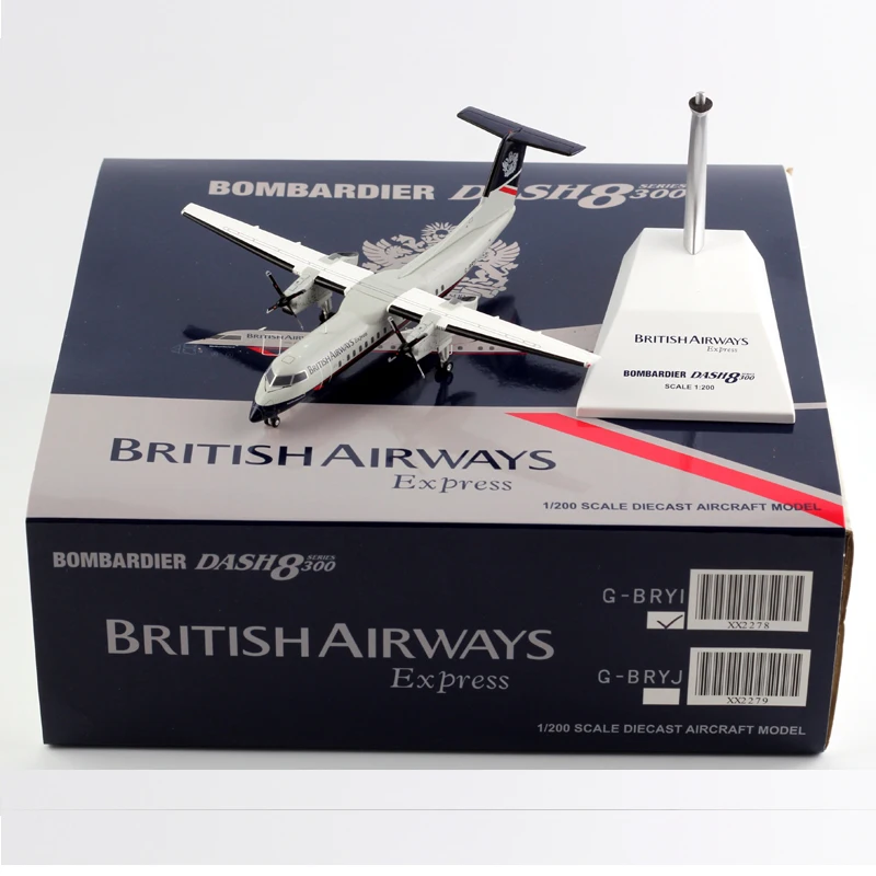 

1:200 Scale British Airways Dash8-300 Airlines Model with Base Alloy Aircraft For Collectible Souvenir Show Gift Toys