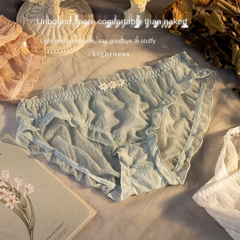 

Women's Underwear Sexy Lace Panties Fashion Transparent Flower Briefs Low Waist Seamless Comfort Underpants Femlae Sexy Lingerie