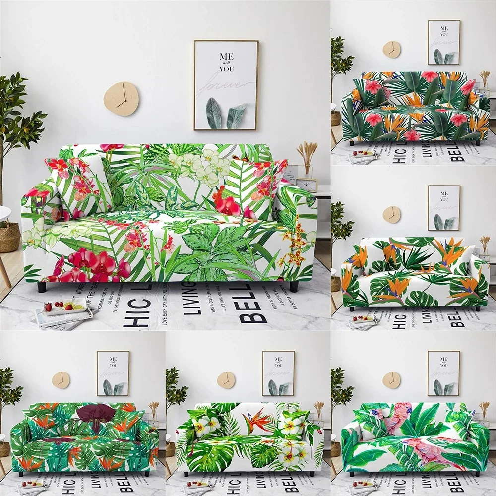 

Tropical Leaves Couch Covers for Sofas Elastic Sofa Stretch Covers for Living Room Sectional Sofa Protector 1/2/3/4 Seater
