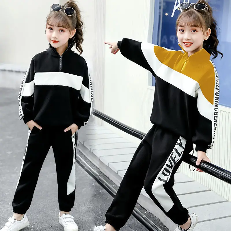 

Children's Clothes For Girls Autumn Winter Older Children Clothing Sets Kids Casual Set Coat+Pants Teen Sportswear Costumes Suit