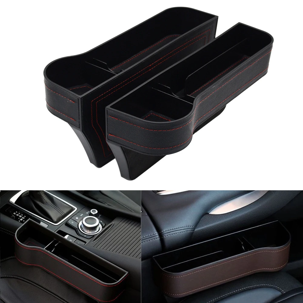 

Car Seat Crevice Storage Box Seat Gap Slit Pocket Catcher Organizer Universal Car Seat Organizer Card Phone Holder Pocket