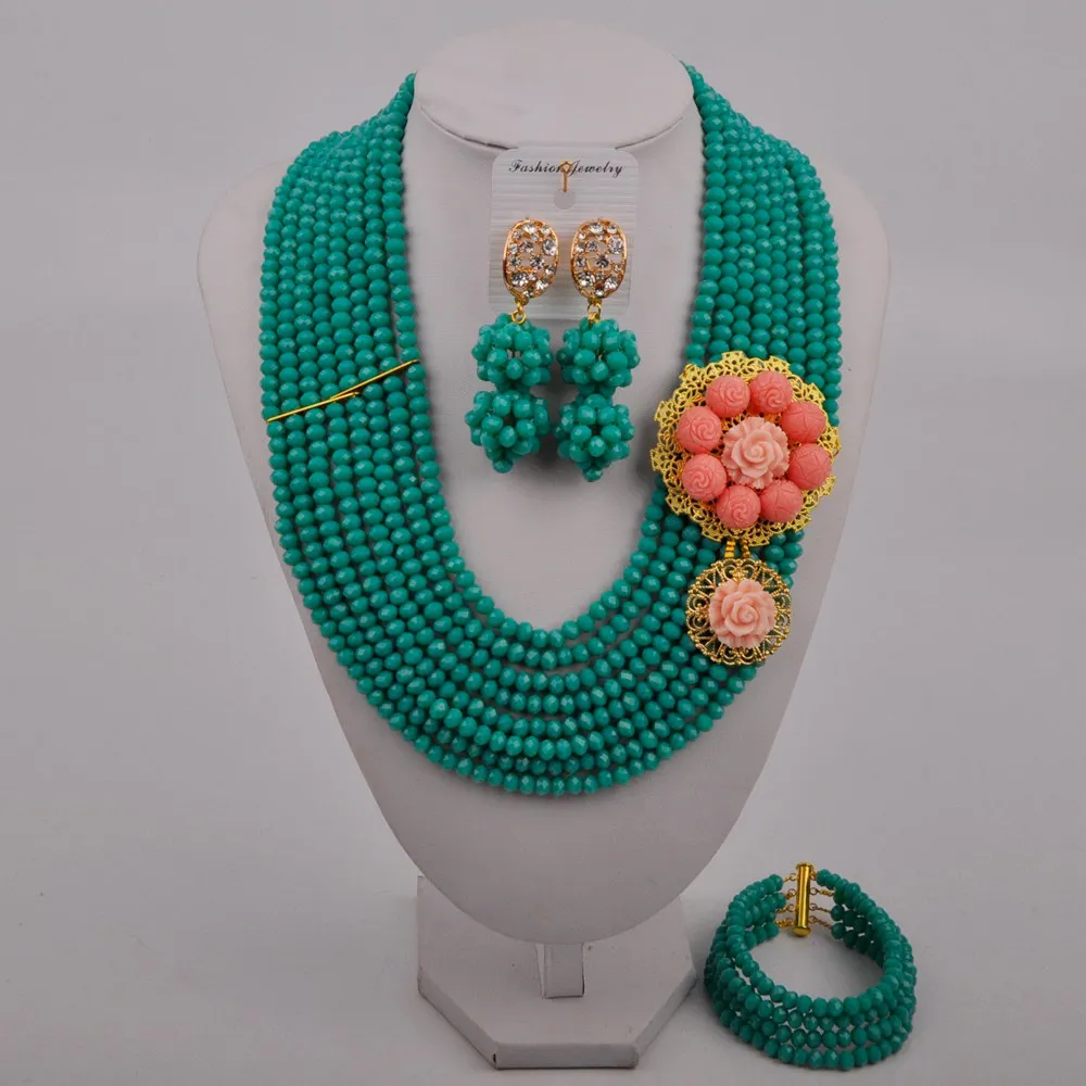 

Модный костюм ожерелье Африканский набор свадебный набор нигерийские бусы Ювелирные наборы