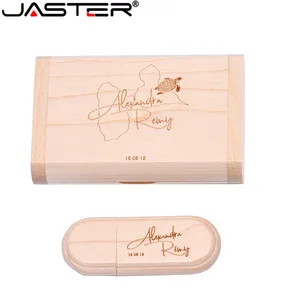 Деревянный usb-накопитель JASTER + флип-бокс usb 2,0, 4 ГБ, 8 ГБ, 16 ГБ, 32 ГБ, 64 ГБ, внешний накопитель, карта памяти (10 шт. бесплатного логотипа)