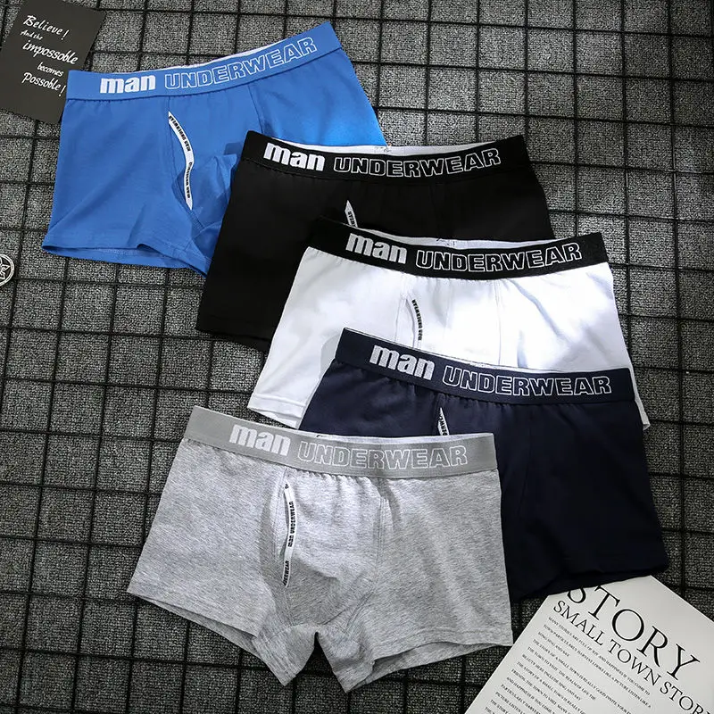 

4pcs boxer mens underwear men cotton underpants male pure men panties shorts underwear boxer shorts cotton solid cuecas 365