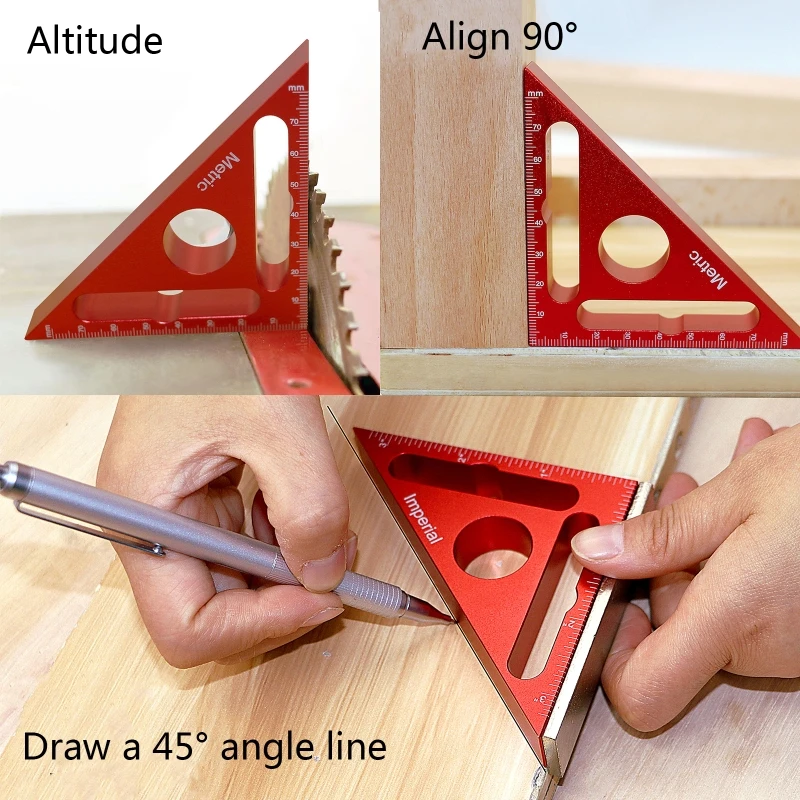 

Треугольный измерительный прибор для деревообработки, угловая линейка 90 градусов, цифровой измерительный инструмент для дома, «сделай сам...