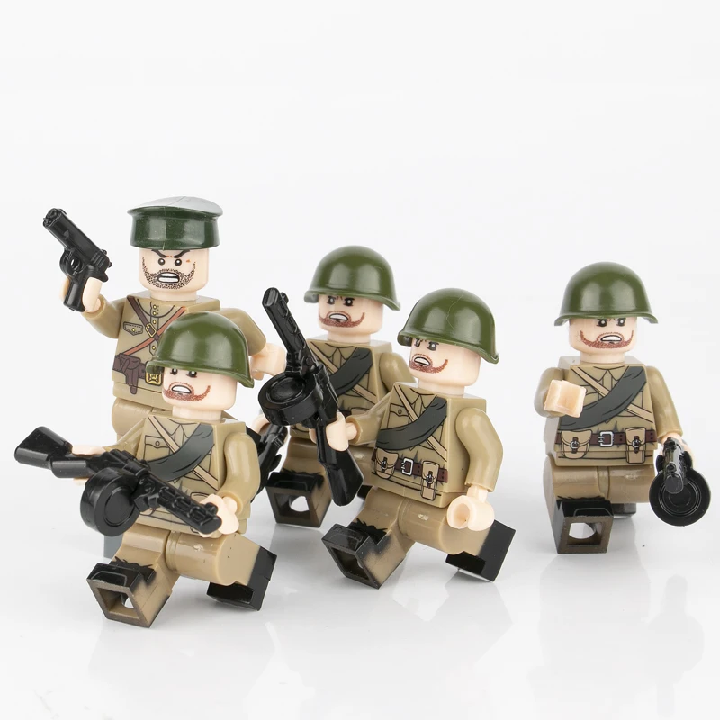 10 шт. WW2 военная армия советские солдаты фигурки строительные блоки русский