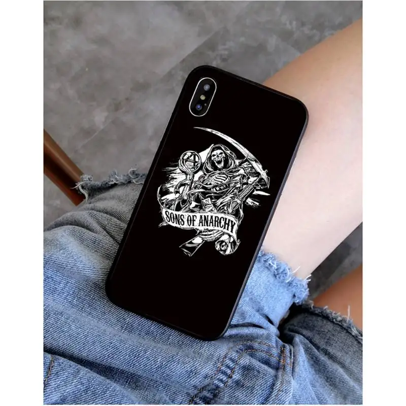 FHNBLJ American TV Sons of Anarchy Black TPU Soft Phone Case Cover for iPhone 11 pro XS MAX 8 7 6 6S Plus X 5 5S SE XR SE2020 images - 6