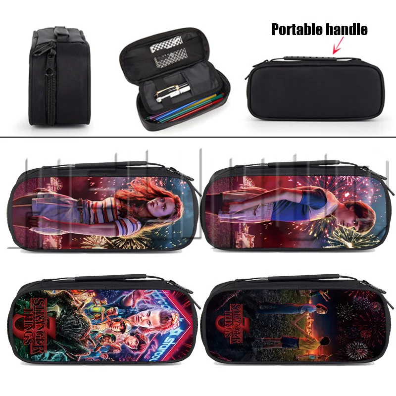 

Stranger things pencil case Zipper Cosmetic bag Child boys girls stationary bag kids children Back to school bag supplies