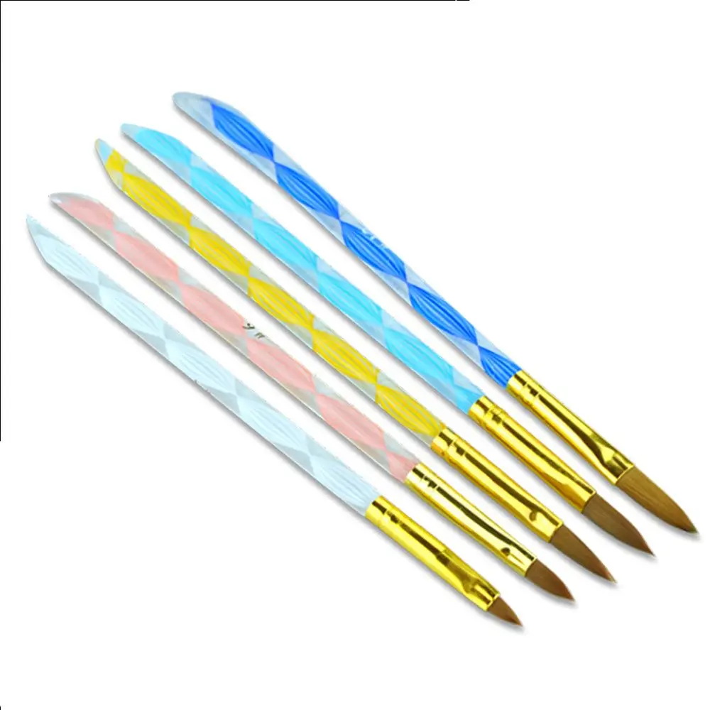 5 шт. кисть для дизайна ногтей рисования толкатель кутикулы ручка УФ-гель стразы