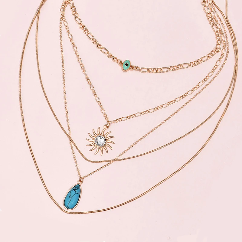 5 шт./компл. ожерелья в стиле &quotРетро&quot для женщин богемном из натурального камня