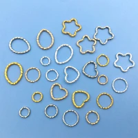 20pcs alloy simple geometric circle water drop peach heart pendant diy earrings connectorsjewelry materials handmade accessories
