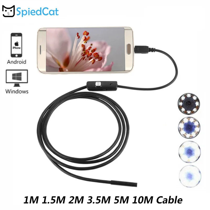 Мини-эндоскоп 5 5/7/8 мм с гибким кабелем для Android | Безопасность и защита