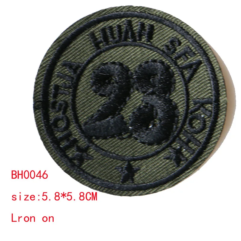 BH0046 1 шт. круглые камуфляжные значки с цифрами, Бэтмен, буквы, звезды, медали нашивки DIY полосатая одежда Лоскутные наклейки на заказ значки - Цвет: BH0046