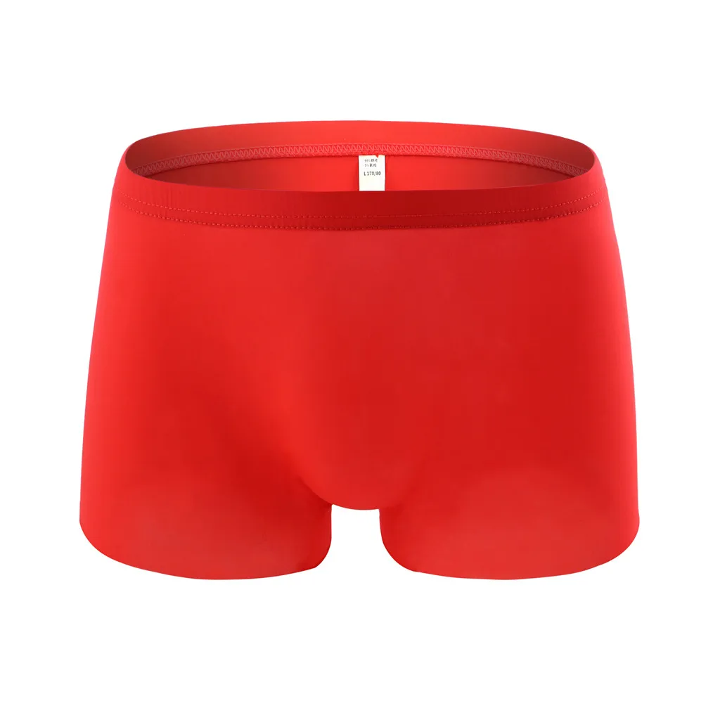 Трусы мужские с отверстием для пениса, нижнее белье, раздельные мешки, боксеры, шорты, ледяные шелковые трусы, дышащие трусы с низкой талией, тонкие боксеры