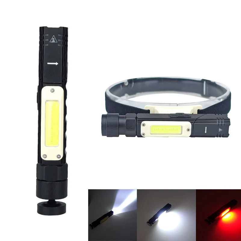 

Outdoor Hiking Tactical Military Flashlight Travel Lighting Cob Work Light Corner Flashlight Folding Rotating Usb Charging Torch