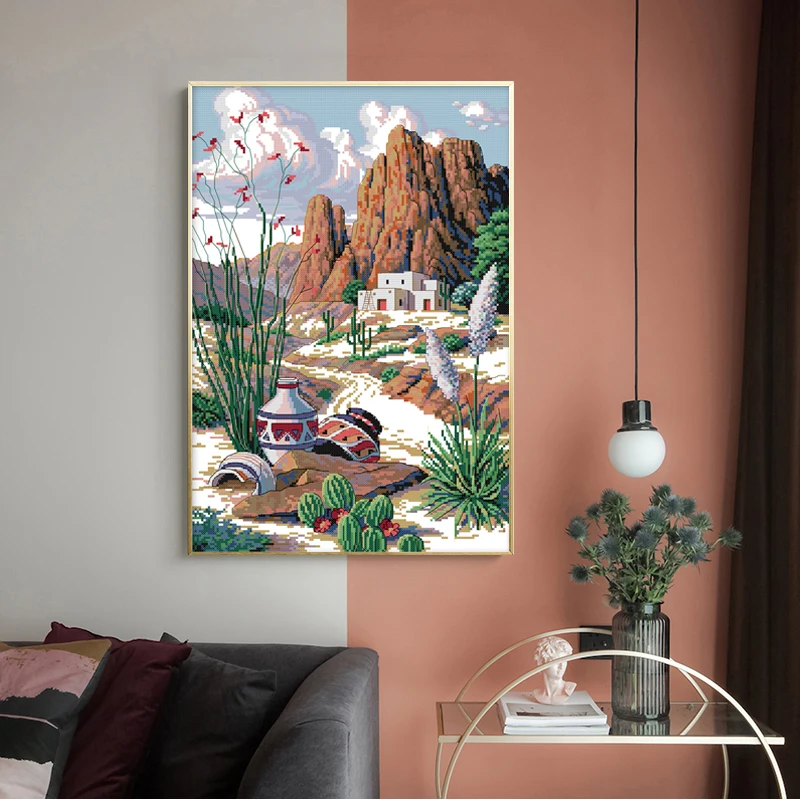 Набор для вышивки крестиком пейзажами белое полотно ручная работа домашний