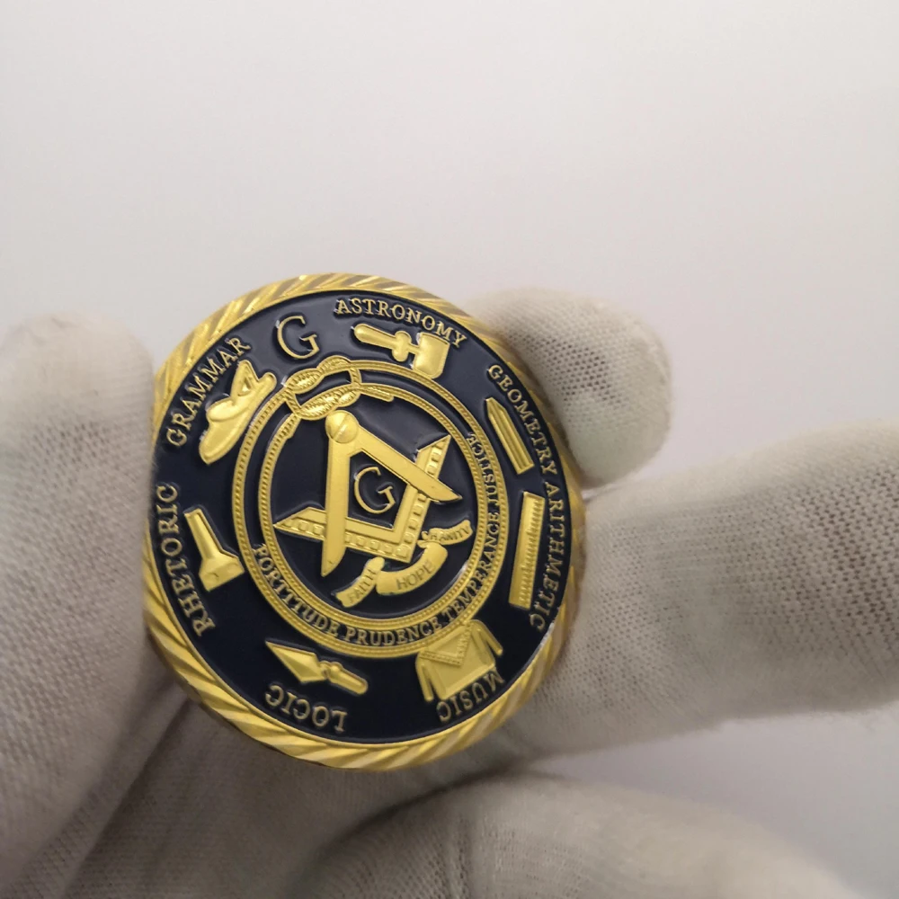 2020 Coin European Masonic Freemasonry Brotherhood Gold And Blue Color Round Double Commemorative Decorative Collection | Дом и сад