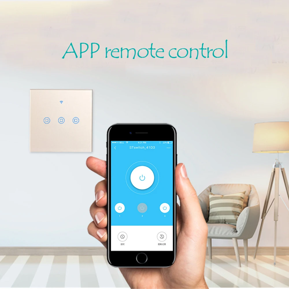 Wi Fi Smart настенный выключатель света 1/2/3 Сенсорный экран Стекло приложение Беспроводной голосовой пульт