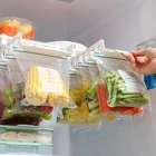 Стеллаж для хранения пищевых продуктов, подвесной зажим для хранения в холодильнике, скользящий направляющий лоток, ящик-органайзер для пищевых мешков, держатель для свежести на молнии