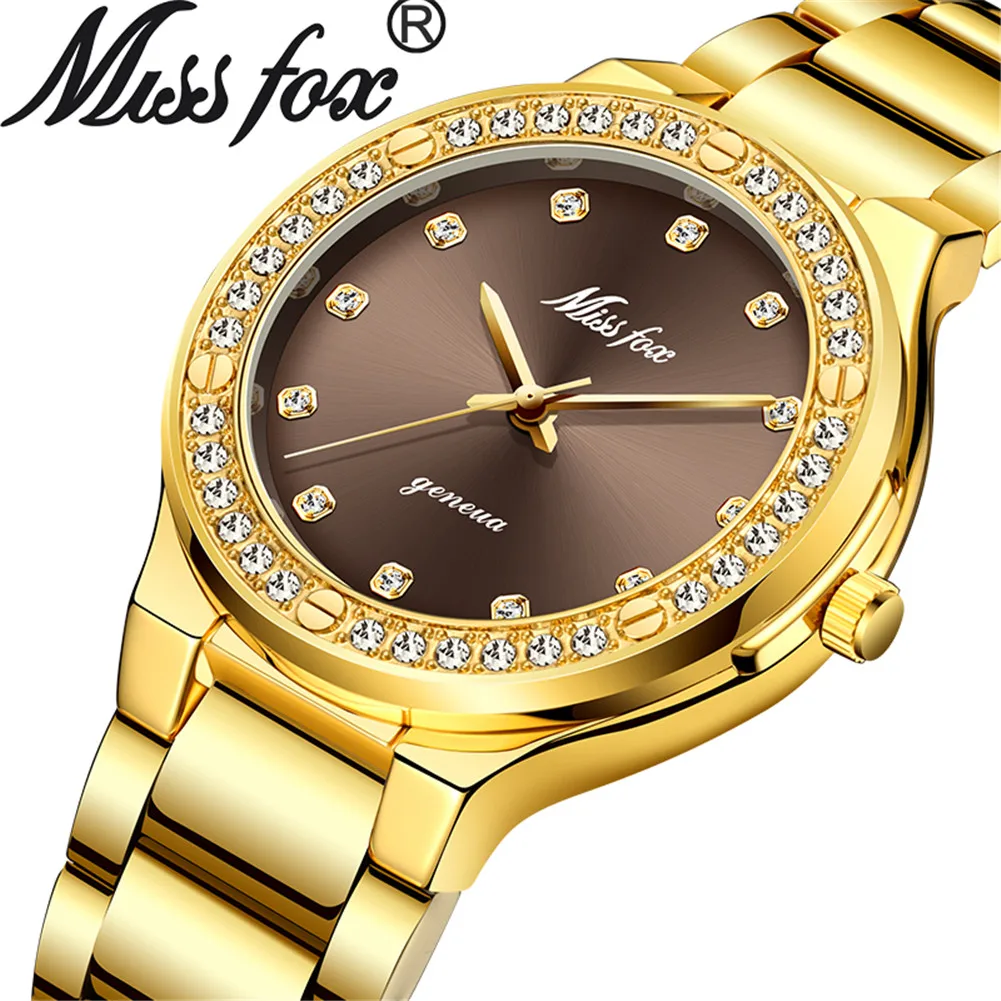 

MISSFOX Woman Watch Elegant Luxury Brand Female Wristwatch Japan Movt 30M Waterproof Gold Expensive Analog Geneva Quartz Watch