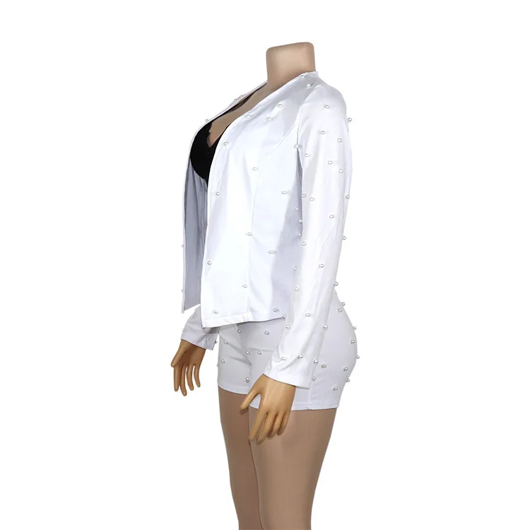 2020 деловой костюм с бусинами для ногтей куртка + шорты комплект из двух предметов