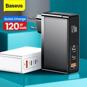 baseus 120w 100w gan usb c charger type c quick charge 4 0 3 0 type c pd fast charger for macbook pro ipad iphone 12 11 8 xiaomi free global shipping