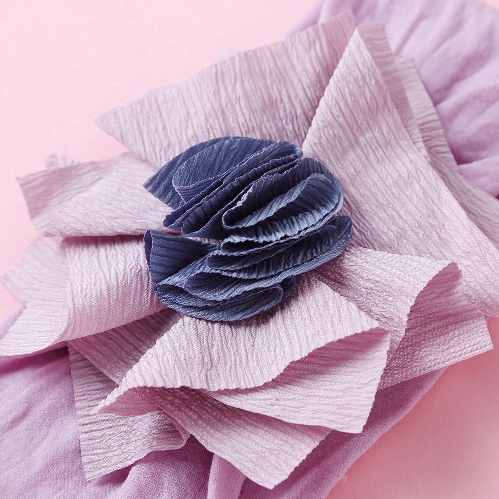 Diadema el&aacute;stica de nailon para ni&ntilde;a, diadema de flores para reci&eacute;n nacido, accesorios para el cabello-3