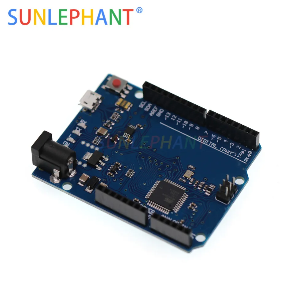 Макетная плата Leonardo R3 с микроконтроллером Atmega32u4 макетная USB-кабелем совместима