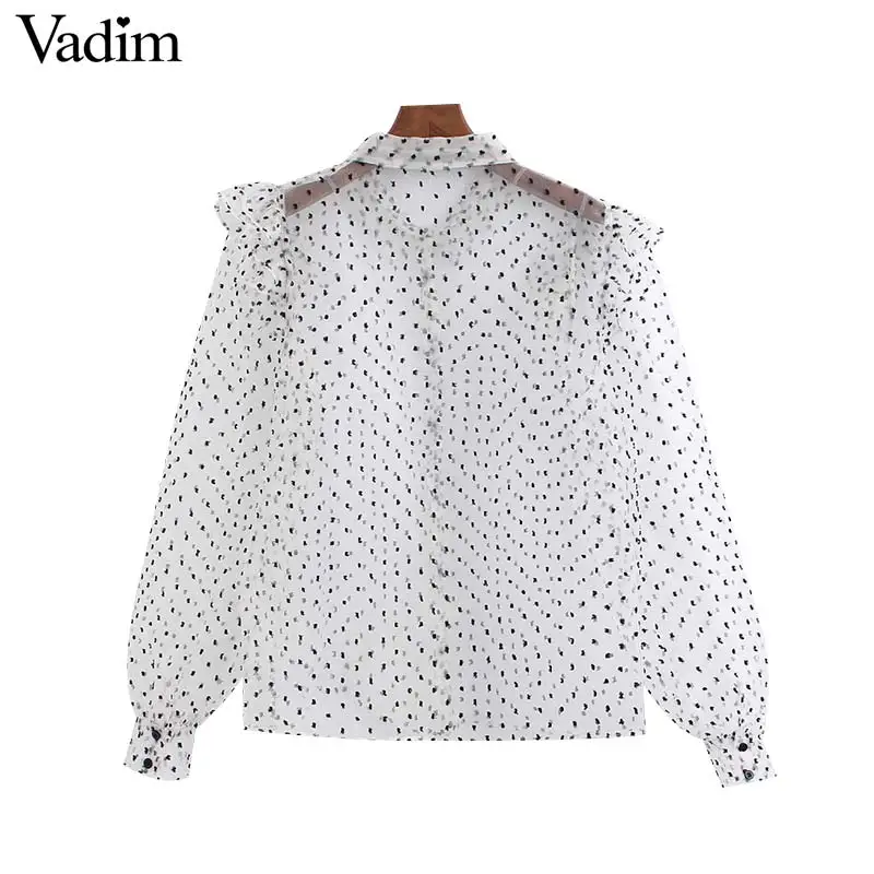 Vadim Женская стильная шикарная блузка с принтом рукав-фонарик женская