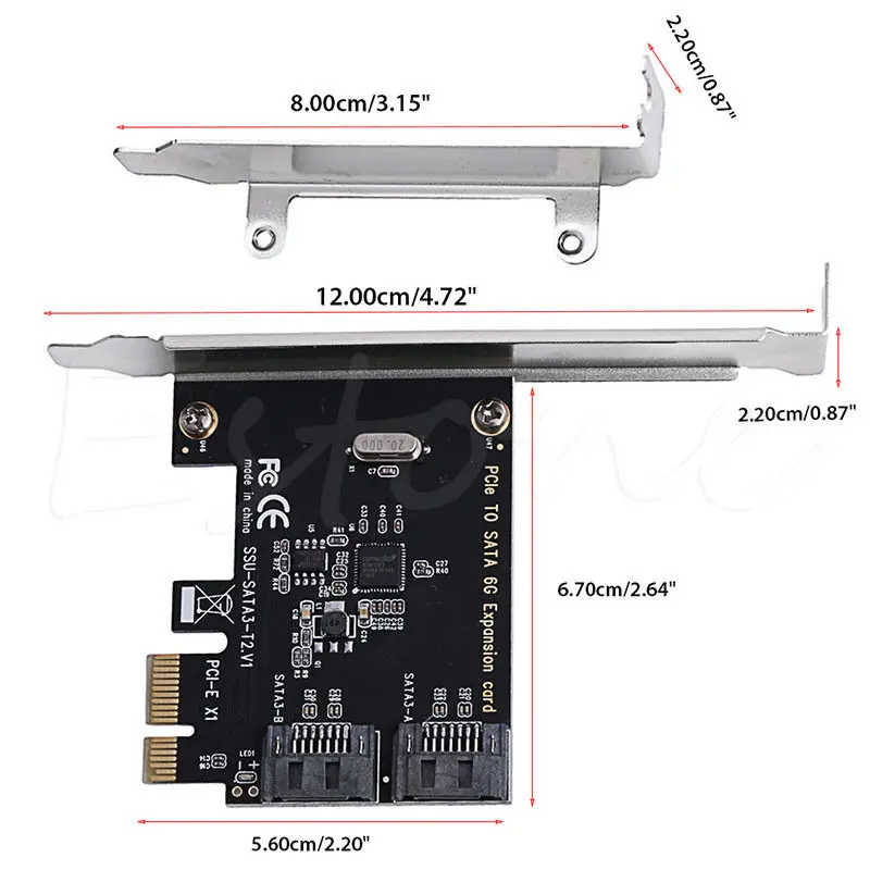 6G PCIe PCI Express на SATA3.0 2-портовый адаптер контроллера расширения SATA III | Компьютеры и