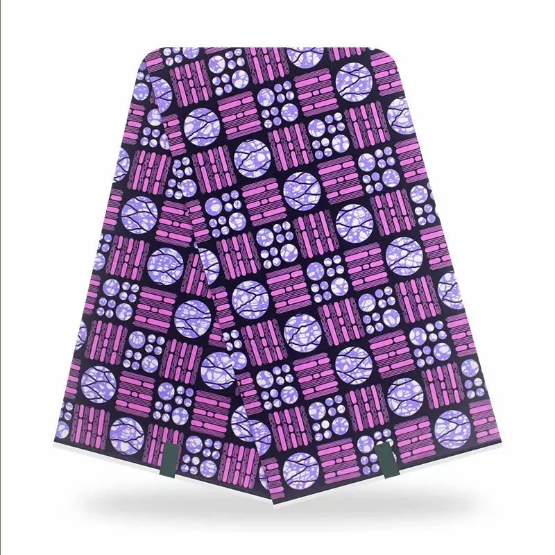 

Fashion Wax African Fabric 2021 High Quality Embroidery Ankara 100% Cotton Print Fabrics 6 Yards For Party Dress Wax-H1214