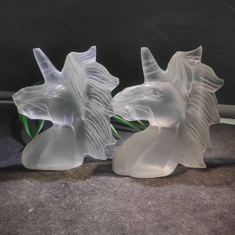 

Высококачественное Хрустальное ремесло, селенит, единорог, гипс, натуральная ручная резная Фигурка единорога для украшения дома DJW