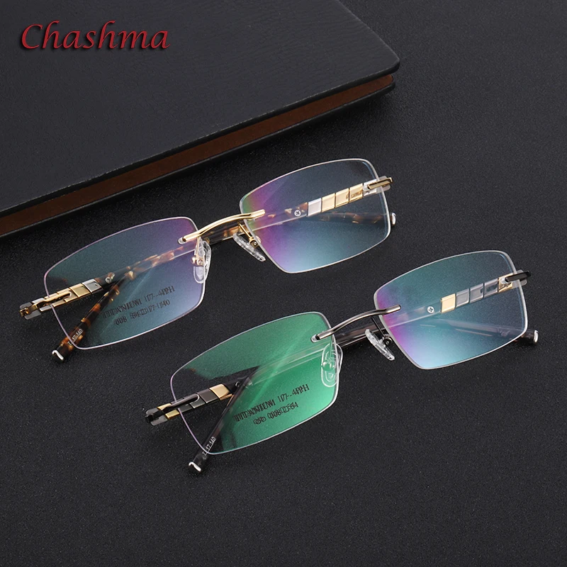 

Rimless Eyewear Men Prescription Glasses Frame Graduation Eyeglasses for Male Business Style Flexibl