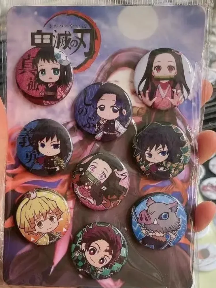 

1/9PCS Demon Slayer Kimetsu No Yaiba Anime Badges Accessories Brooches Cartoon Characters Cute Kawaii Children Toys Decorate