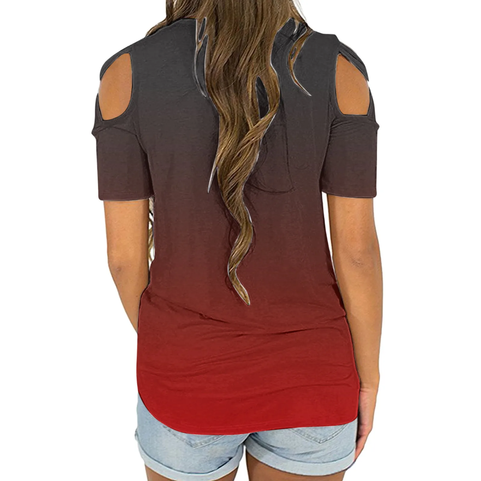 

Summer ladies sexy ropa mujer strapless short-sleeved print/tie-dye O-neck beach simple basic all-match 02*