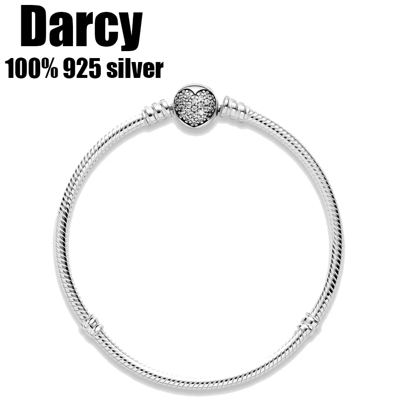 

new Hot Sale 100% Real 925 Sterling Silver pan Bracelet Fit Original LOVE Snake Charms Bangle DIY high quality Jewelry For Women